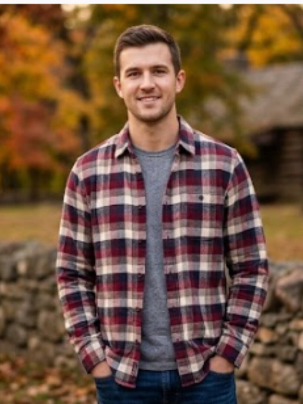 Hollister Red and White Plaid Casual Shirt